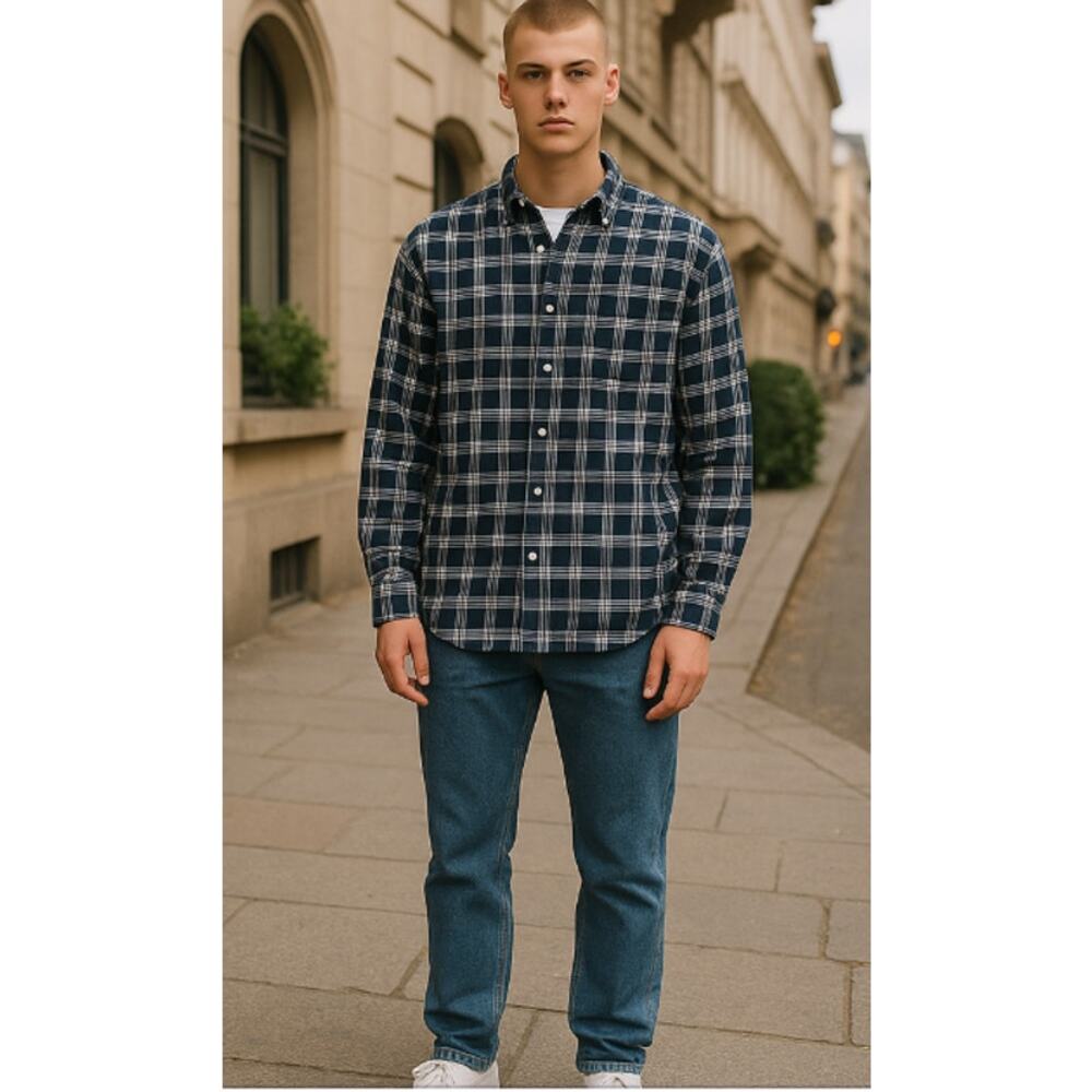 Ralph Lauren Black & Cream Plaid Performance Flannel Shirt XL - Picture 11 of 12